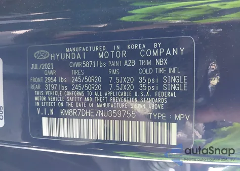 2022 Hyundai Palisade Calligraphy from USA, damaged, VIN KM8R7DHE7NU359755